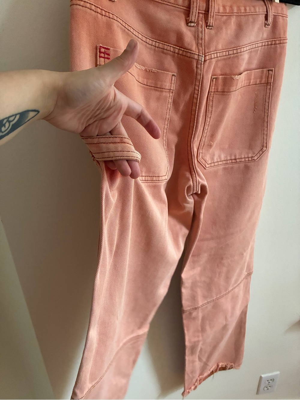 BDG Wide Leg Carpenter Pants in Faded Coral - Picture 6 of 6